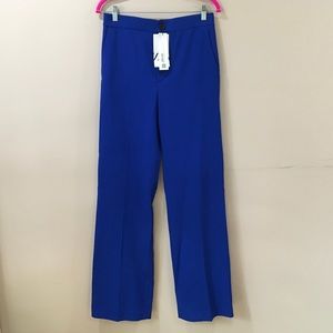 Zara Royal Blue High Waist Wide Leg Trouser Pants Size S W26